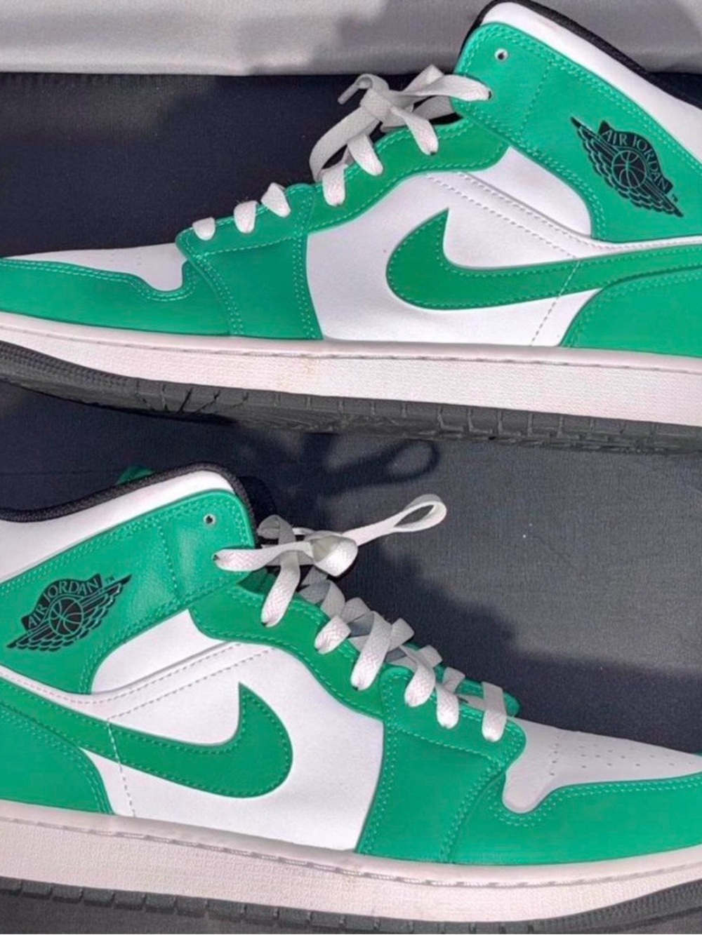 Nike Air Jordan 1 Low White & Green Sneakers